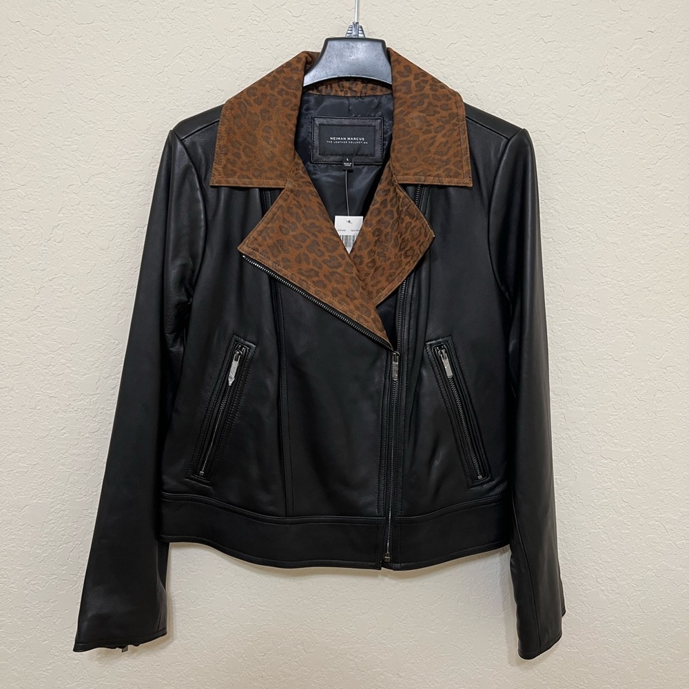 Nieman Marcus 100% Leather Motorcycle Jacket